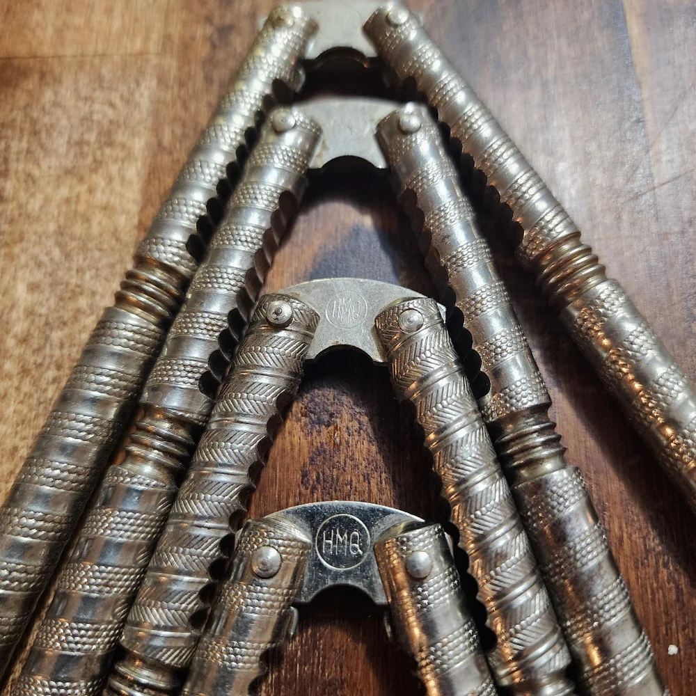 Vintage HMQ Henry Marcus Quackenbush Silver Toned Nutcracker and Picks Set of 20
